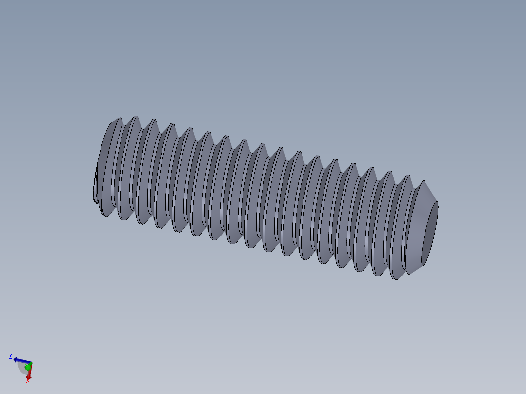 UNC 平头紧定螺钉-UNC SET SCREW 0.3125 x1.000.SLDPRT主视图