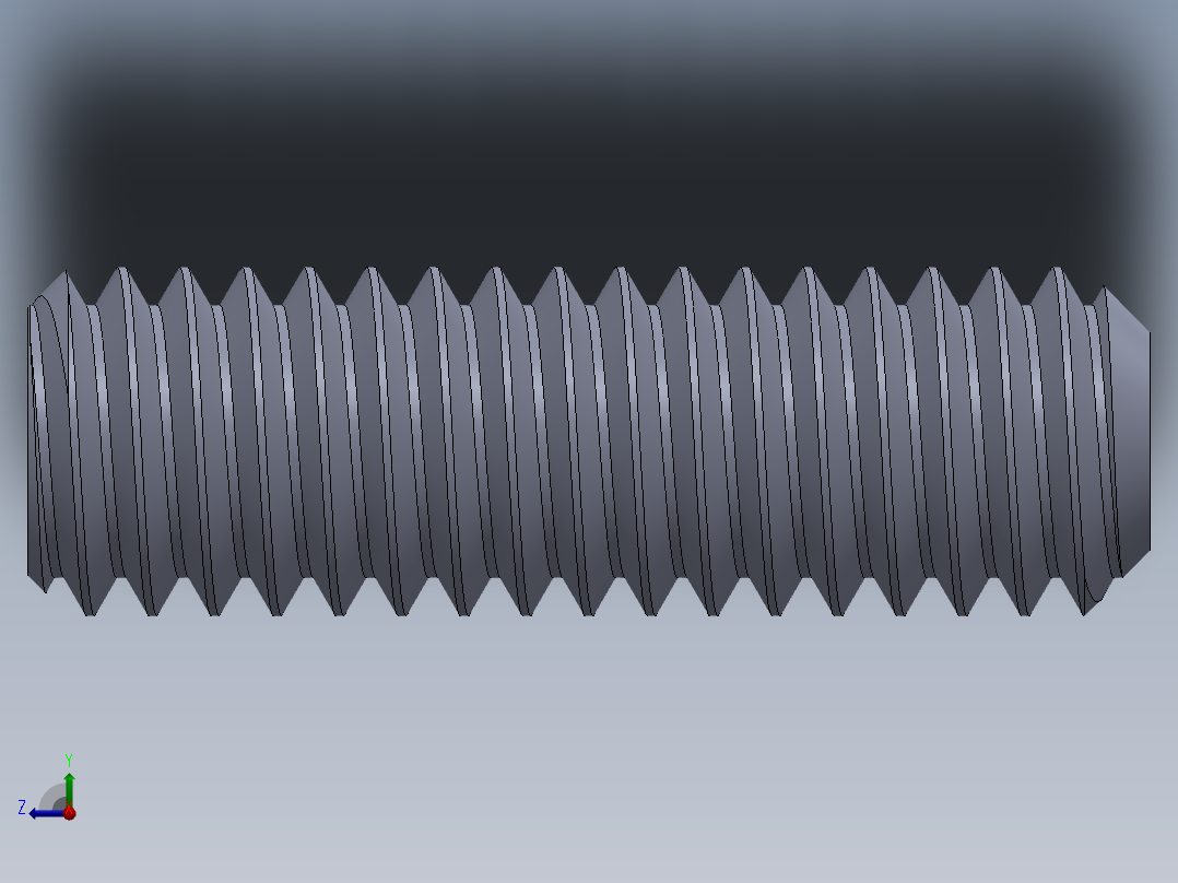 UNC 平头紧定螺钉-UNC SET SCREW 0.3125 x1.000.SLDPRT右视图