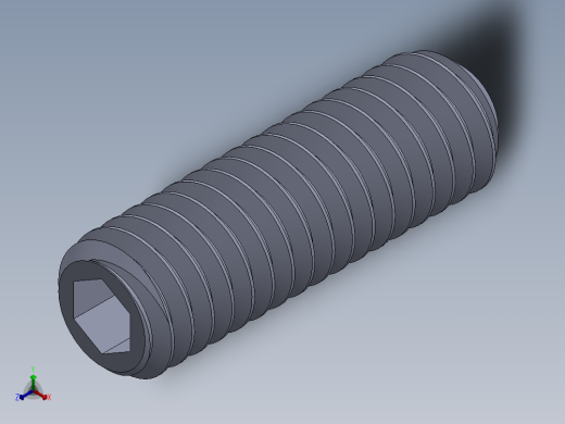 UNC 平头紧定螺钉-UNC SET SCREW 0.3125 x1.000.SLDPRT正等轴测缩略图