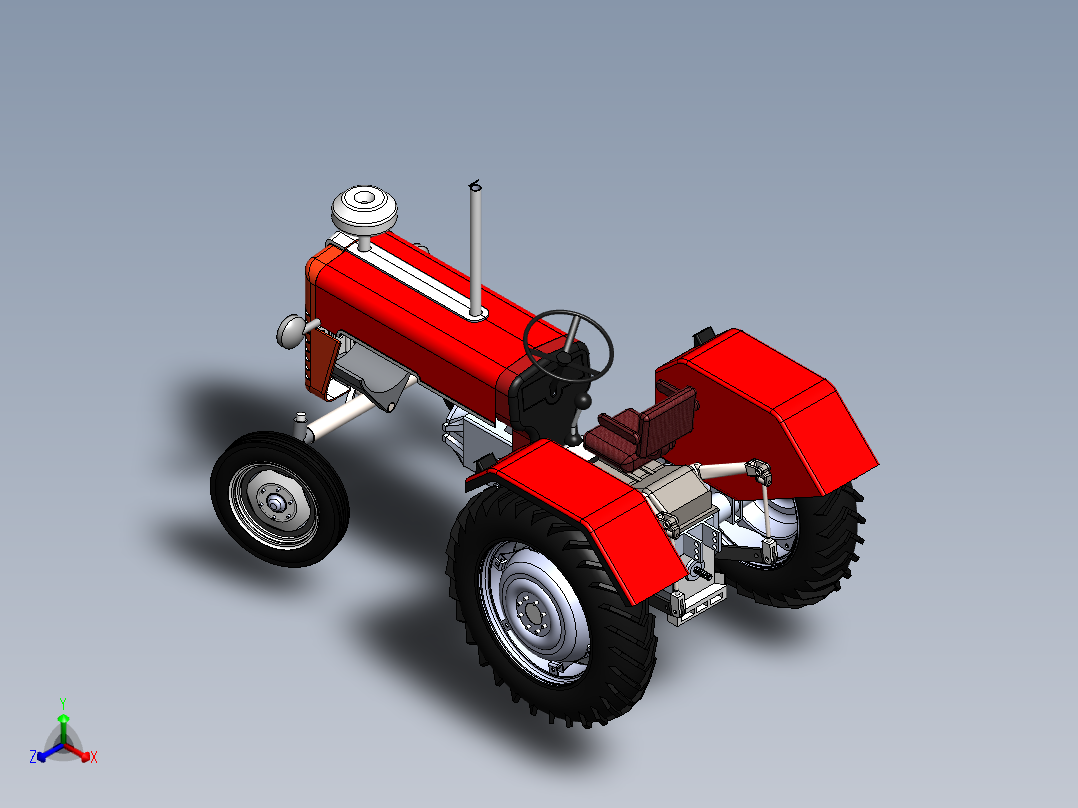 拖拉机正等轴测图