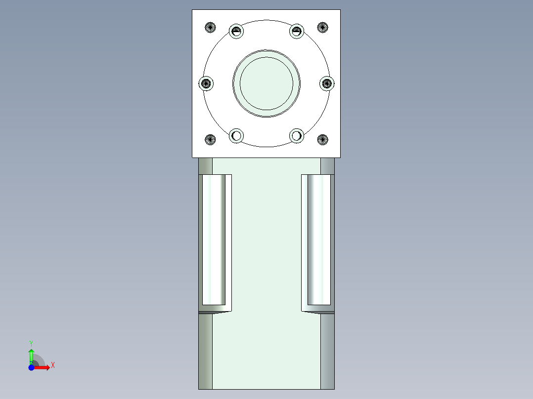 换向器PW70单轴 PLX60-L2 14-50-70-M4.stp前视图