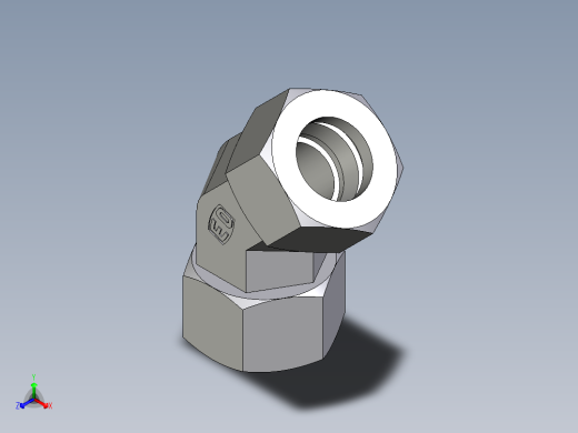 卡套式工业通用硬管接头EO_Swivel_nut_45_deg_elbow_EV22L71
