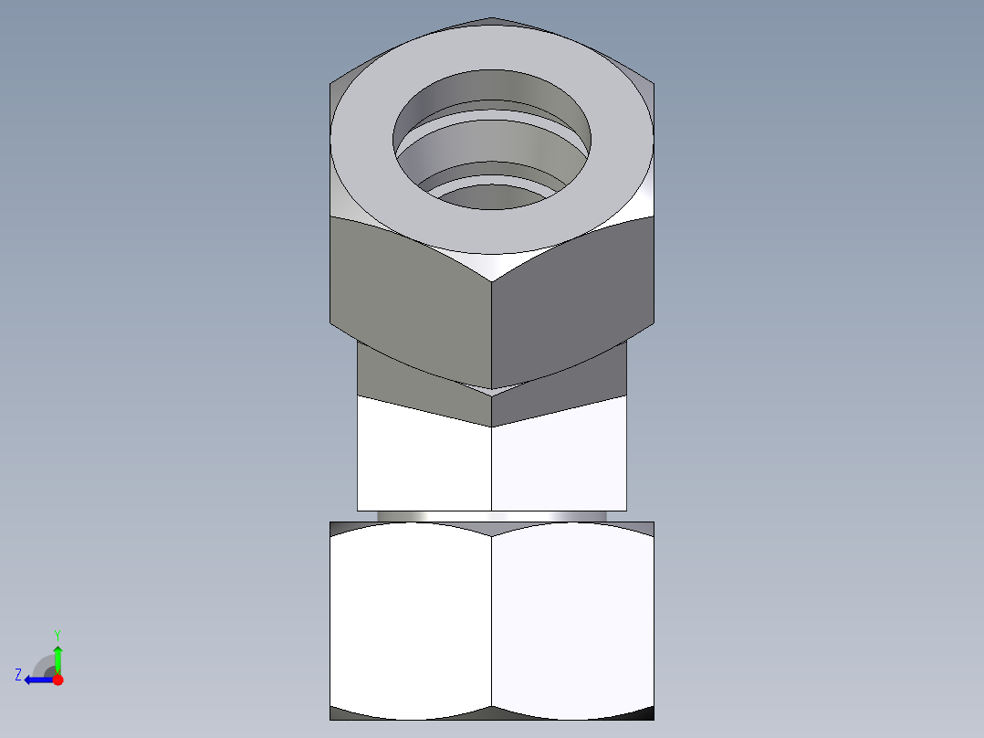 卡套式工业通用硬管接头EO_Swivel_nut_45_deg_elbow_EV22L71右视图