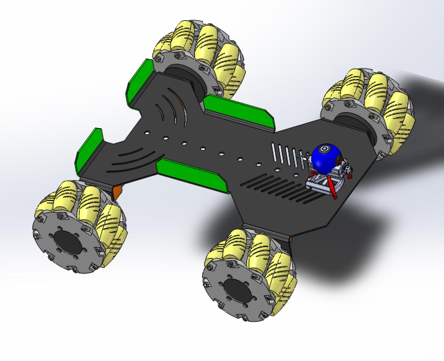麦克纳姆轮移动小车底盘简易模型3D图纸 STEP格式