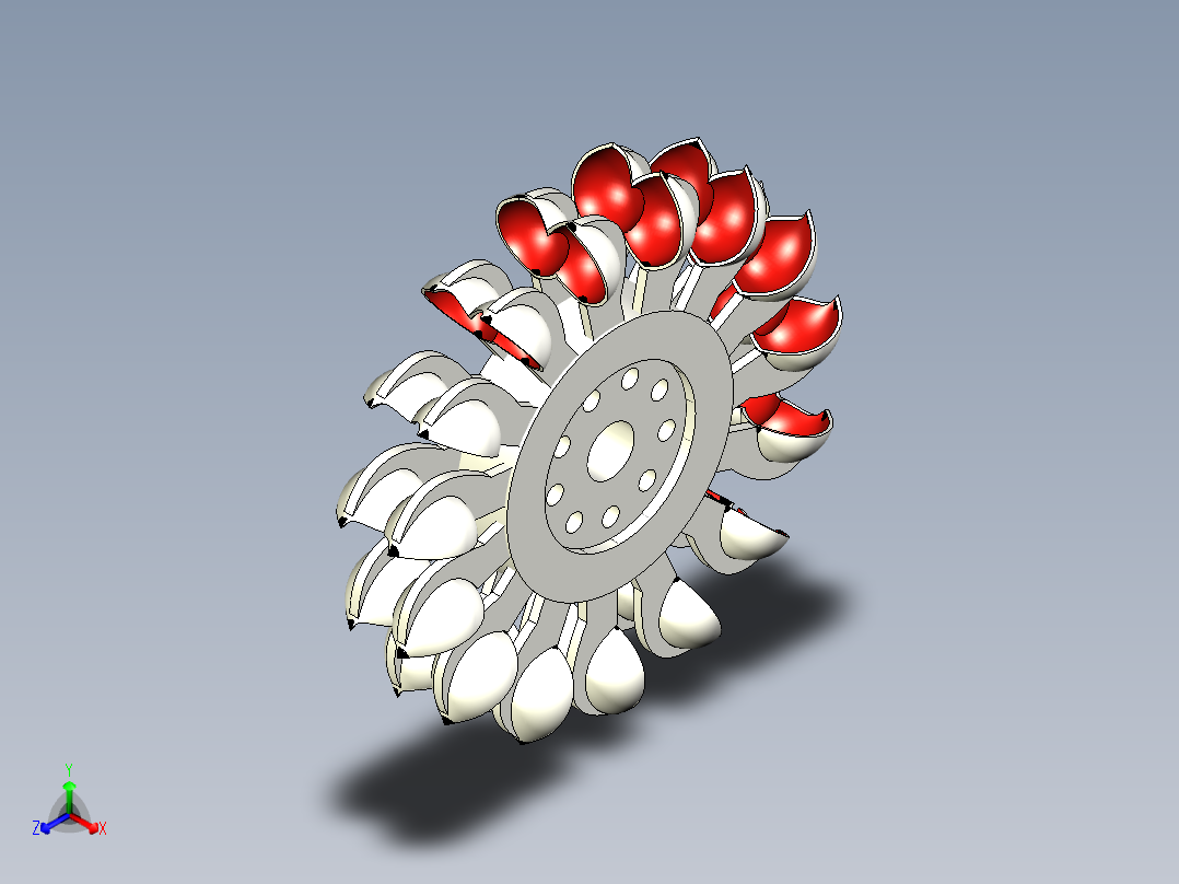 冲击式水轮机叶轮正等轴测图