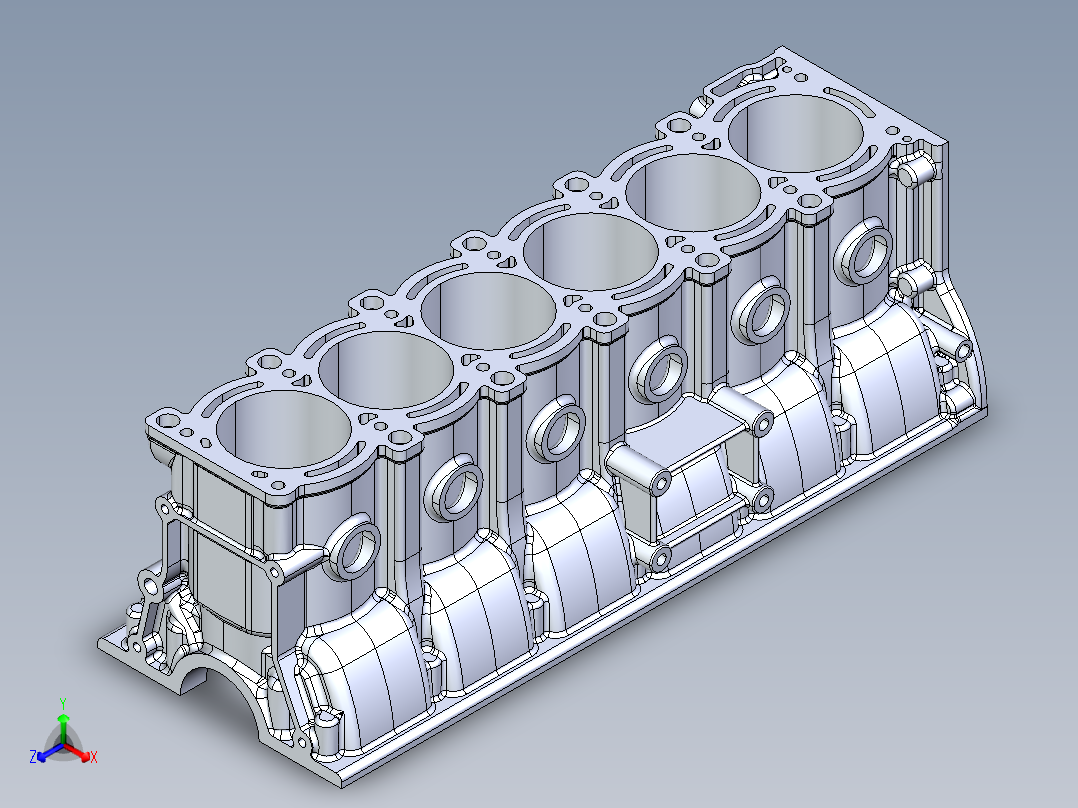 直列式6缸发动机缸体主视图