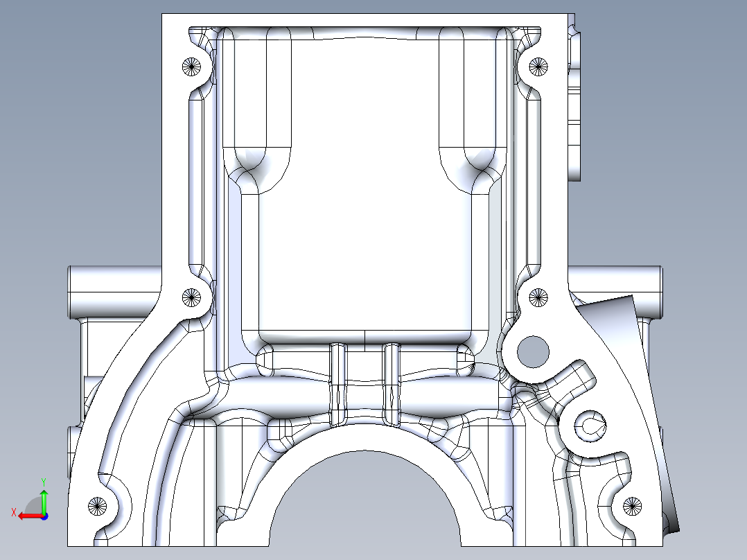 直列式6缸发动机缸体后视图