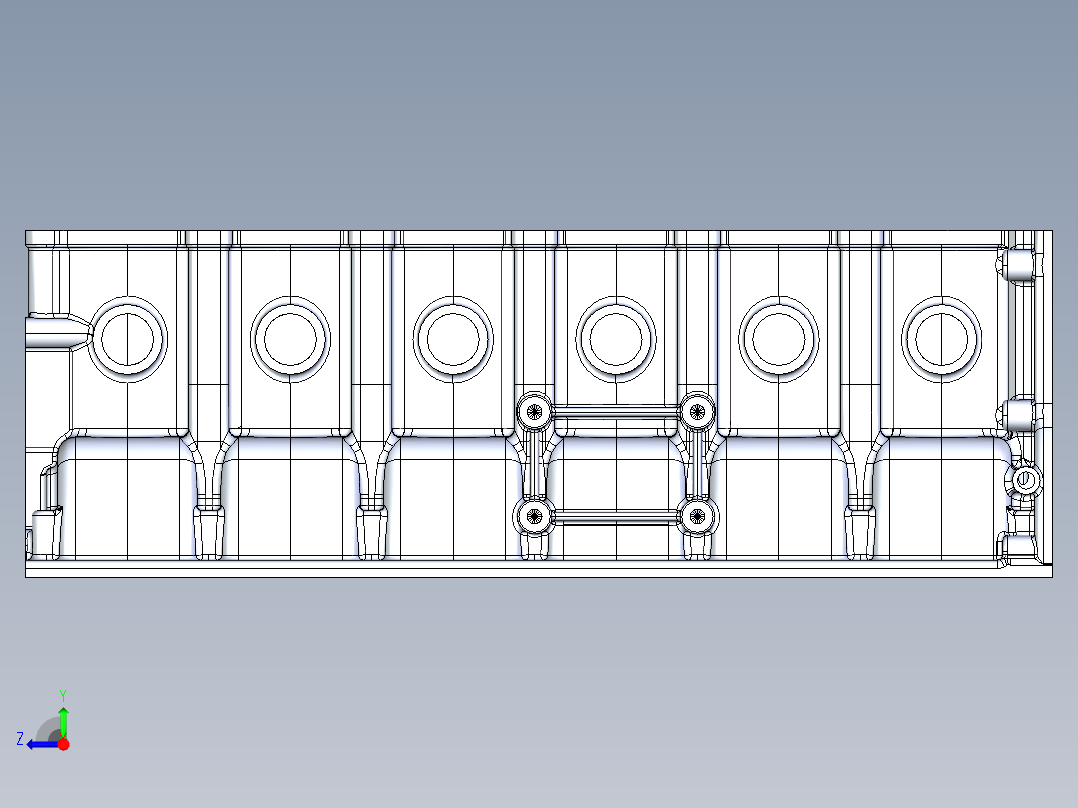 直列式6缸发动机缸体右视图