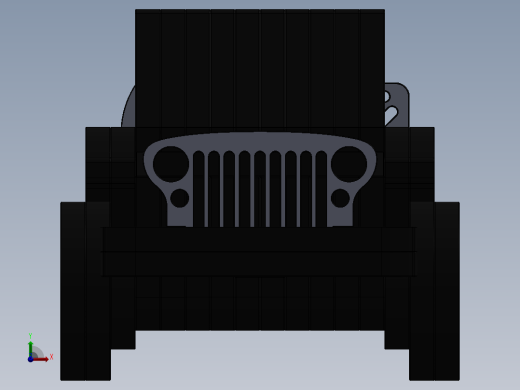 激光下料拼图吉普车AutoCAD, Parasolid, SOLIDWORKS 2016前视缩略图