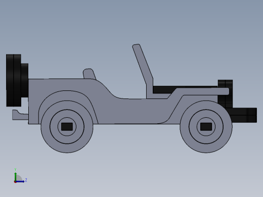 激光下料拼图吉普车AutoCAD, Parasolid, SOLIDWORKS 2016左视缩略图