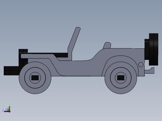 激光下料拼图吉普车AutoCAD, Parasolid, SOLIDWORKS 2016右视缩略图