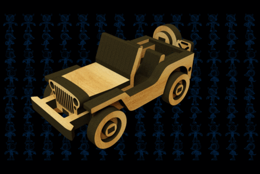 激光下料拼图吉普车AutoCAD, Parasolid, SOLIDWORKS 2016缩略图