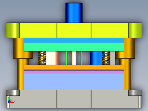 端盖级进模（CAD图+Proe三维）前视缩略图