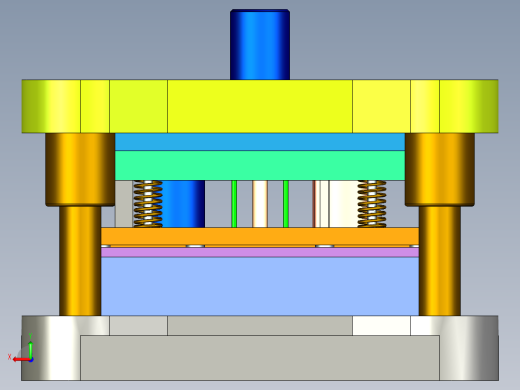 端盖级进模（CAD图+Proe三维）后视缩略图