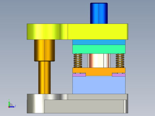 端盖级进模（CAD图+Proe三维）左视缩略图