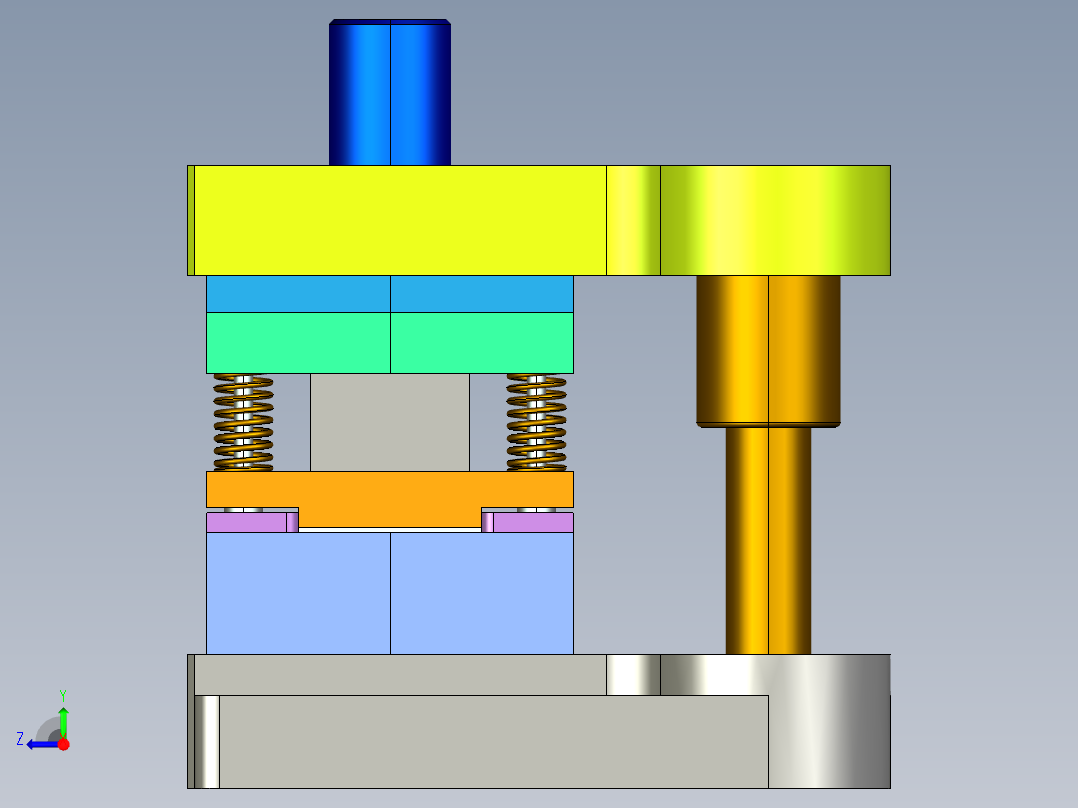 端盖级进模（CAD图+Proe三维）右视图