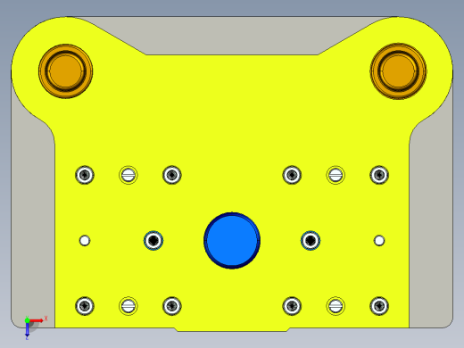 端盖级进模（CAD图+Proe三维）俯视缩略图