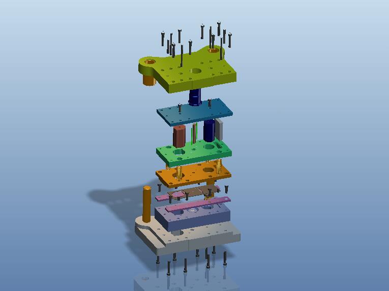 端盖级进模（CAD图+Proe三维）