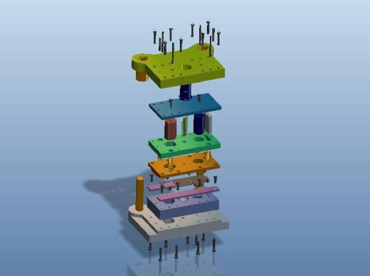 端盖级进模（CAD图+Proe三维）缩略图