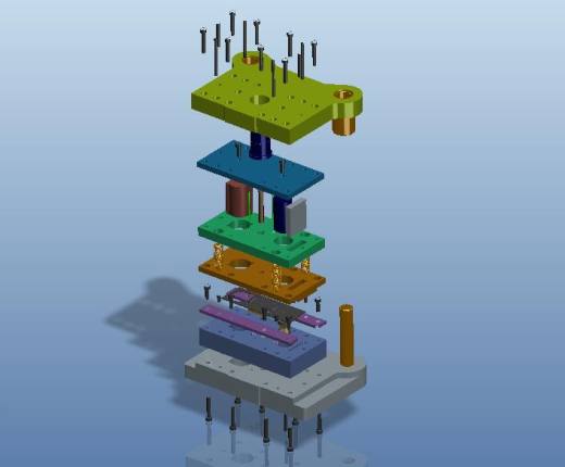 端盖级进模（CAD图+Proe三维）缩略图