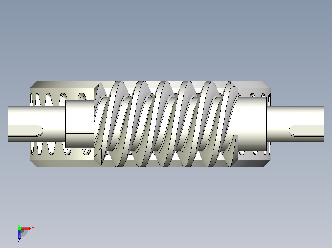 蜗轮蜗杆减速器模型17833==5俯视图