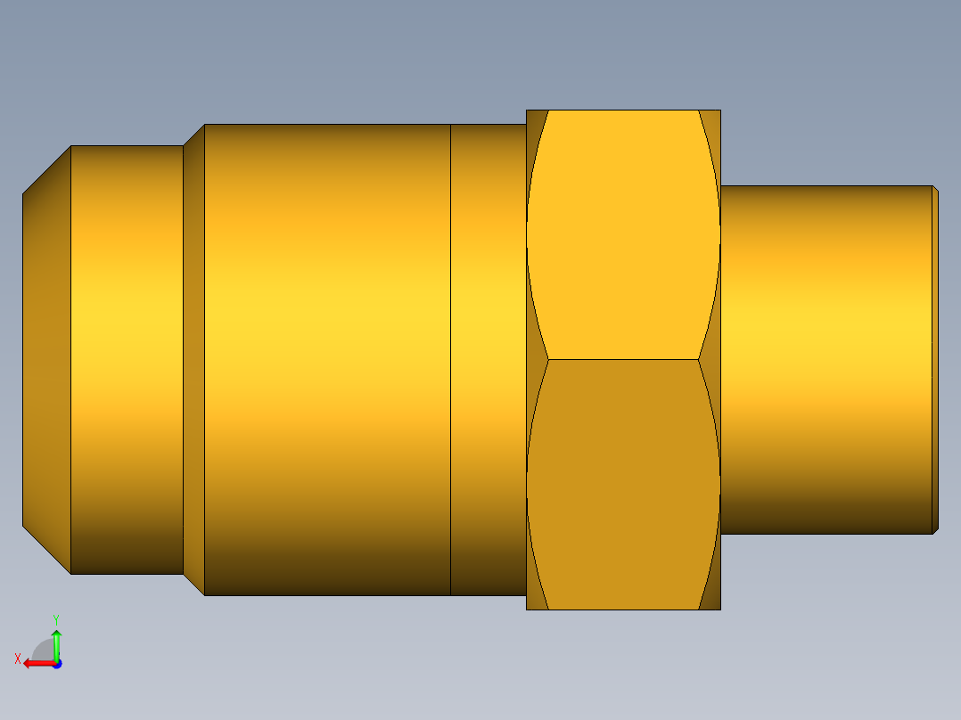 扩口式工业通用硬管接头Flare To Solder 43F-10-8后视图
