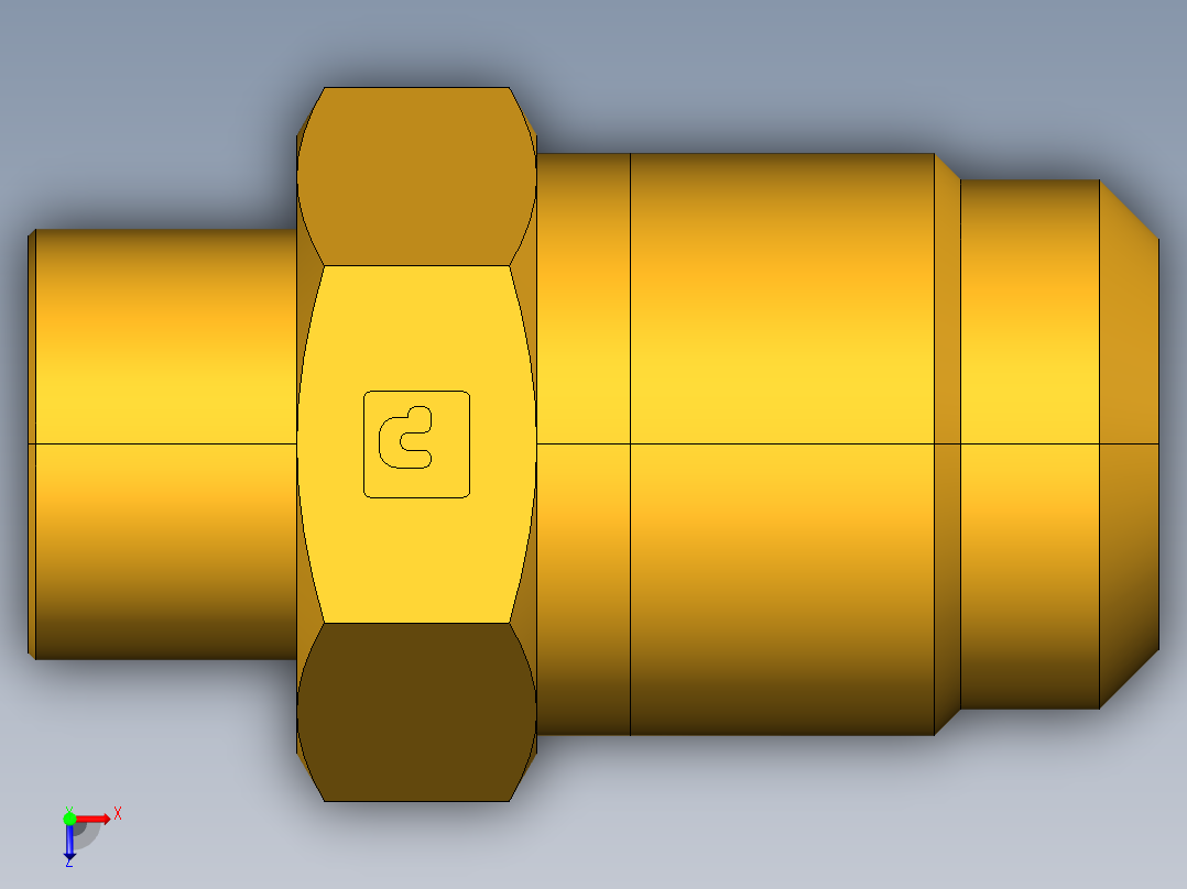 扩口式工业通用硬管接头Flare To Solder 43F-10-8俯视图