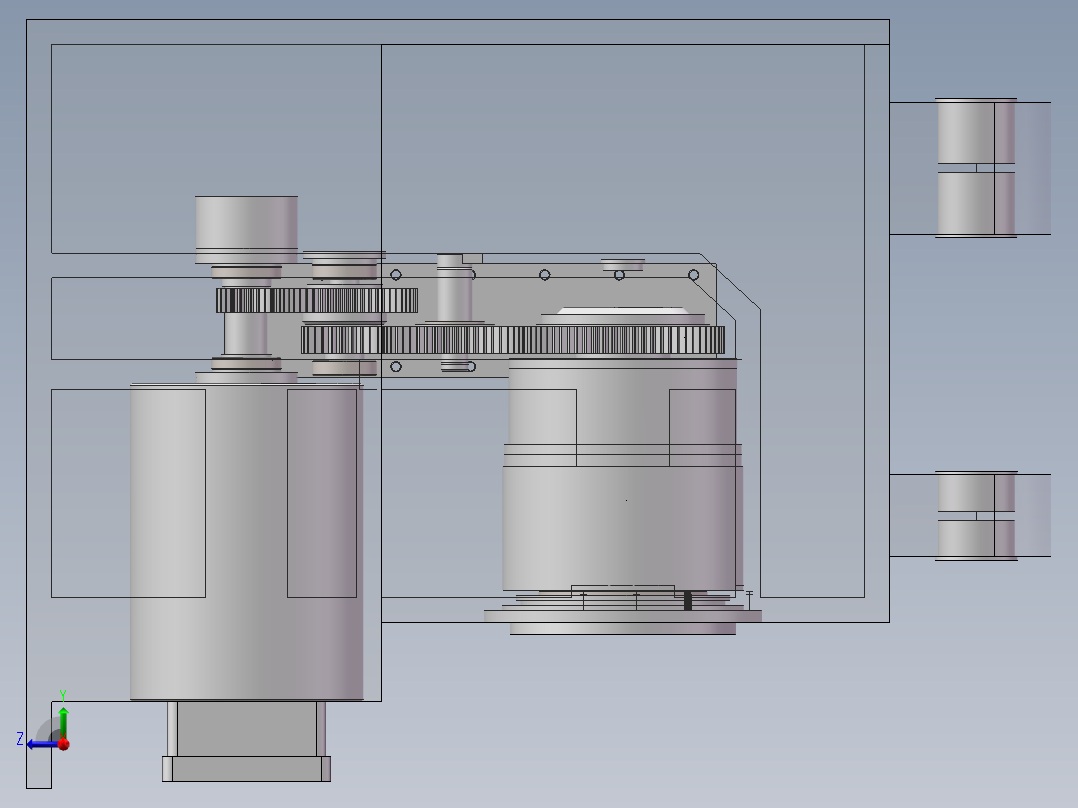 采煤机牵引箱右视图