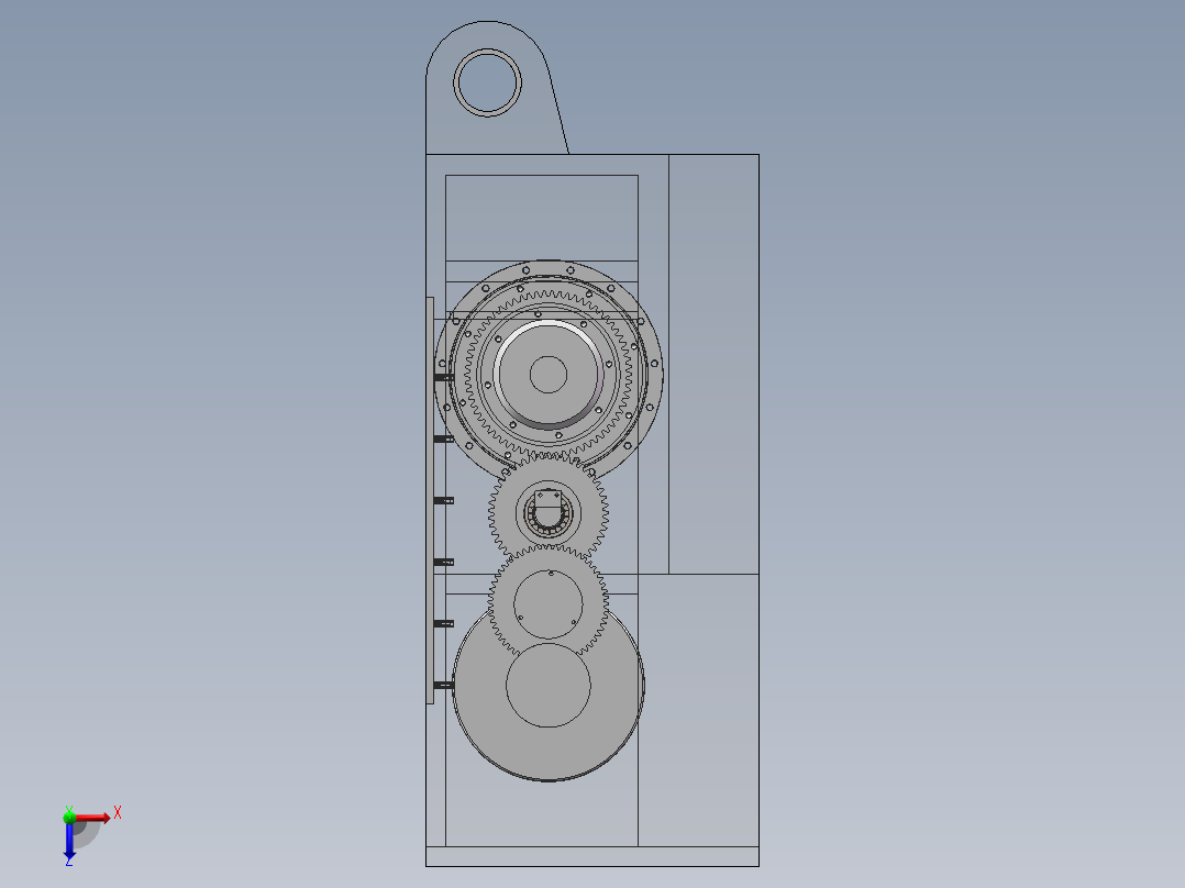 采煤机牵引箱俯视图