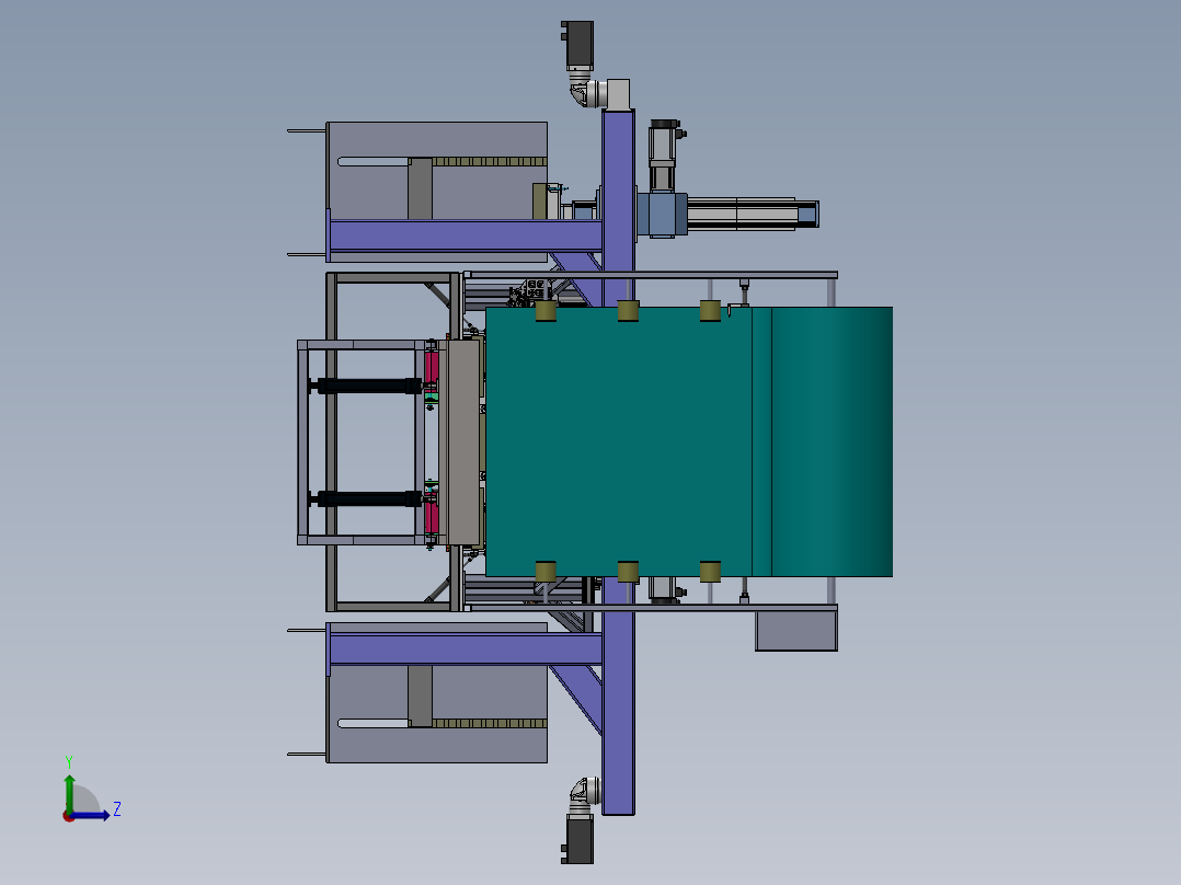 门框自动打包线体sw14可编辑左视图