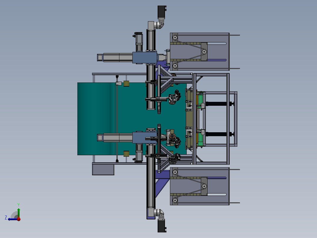 门框自动打包线体sw14可编辑右视图