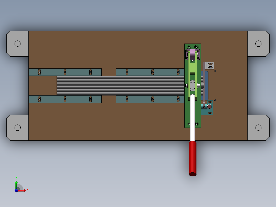 手动裁切机（sw18可编辑+工程图）前视图