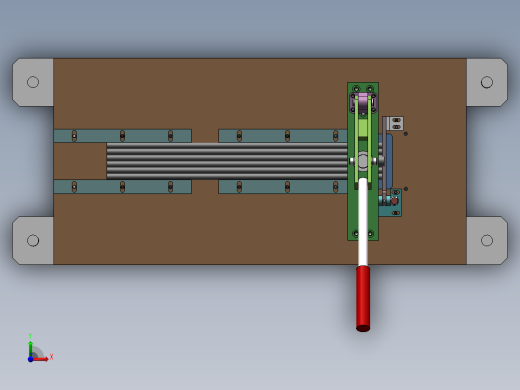 手动裁切机（sw18可编辑+工程图）前视缩略图
