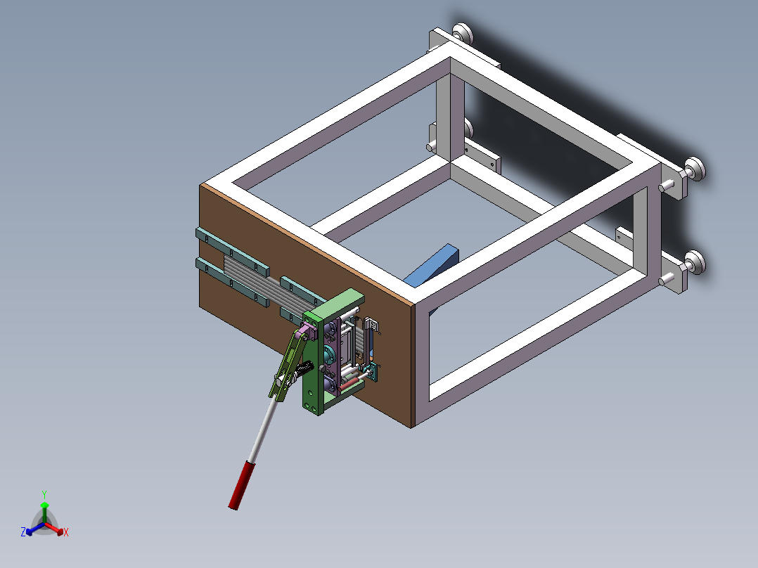 手动裁切机（sw18可编辑+工程图）正等轴测图