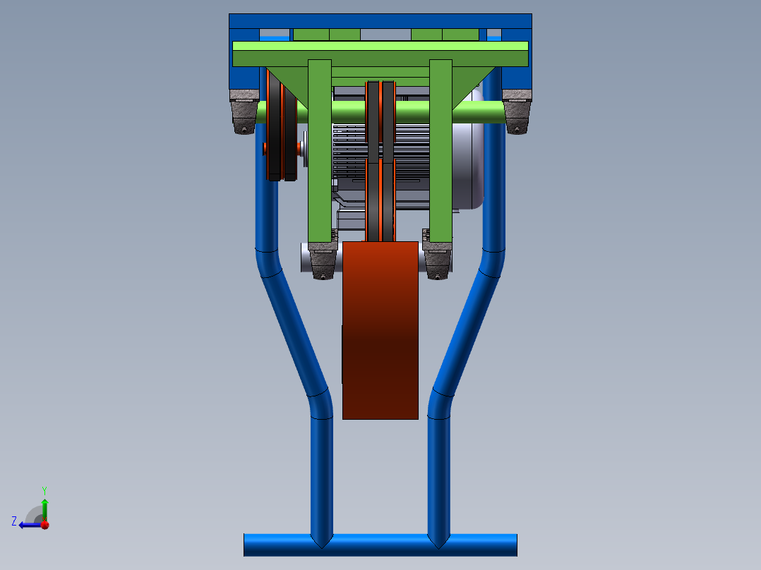 蛙式打夯机sw15可编辑右视图