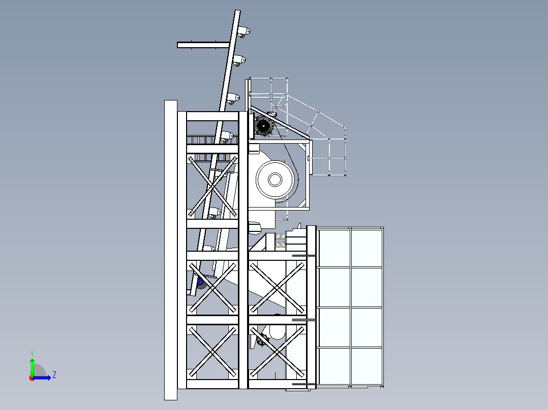 鄂式破碎站模型143920左视图