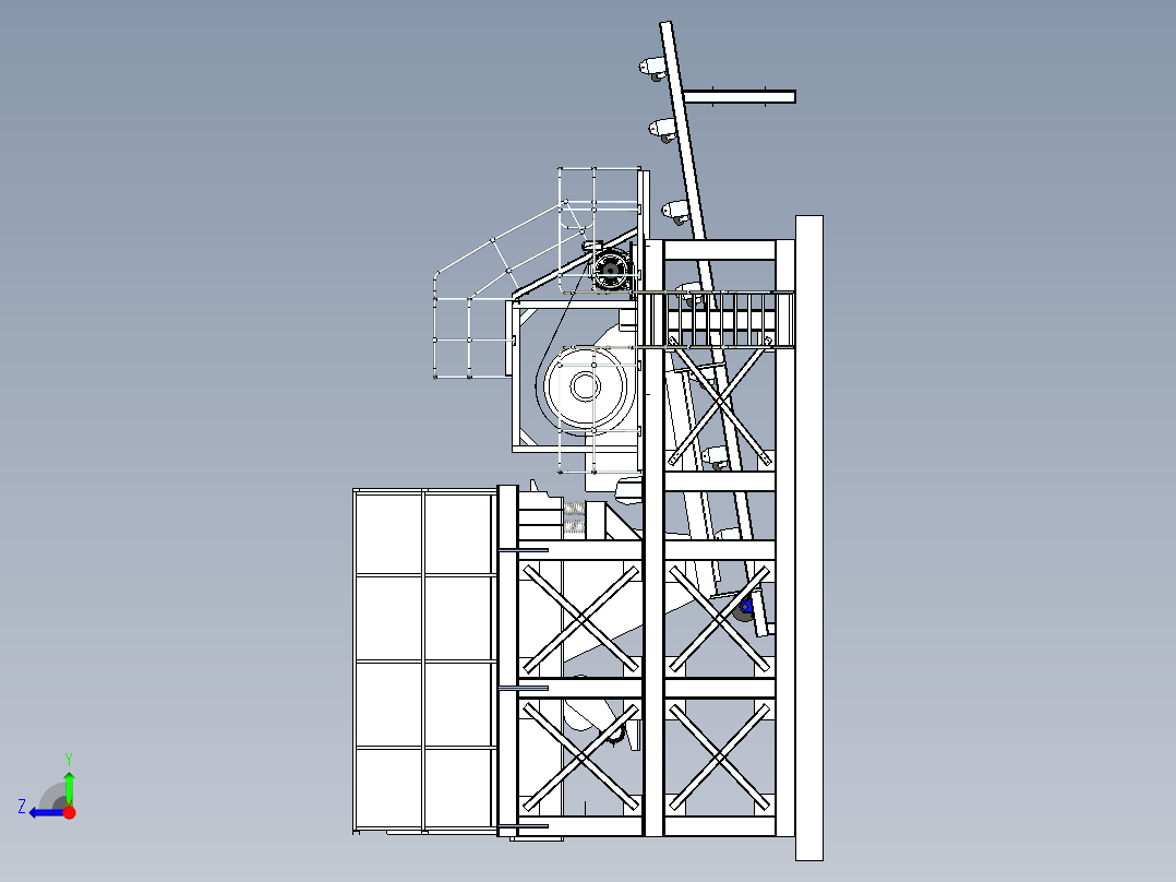 鄂式破碎站模型143920右视图