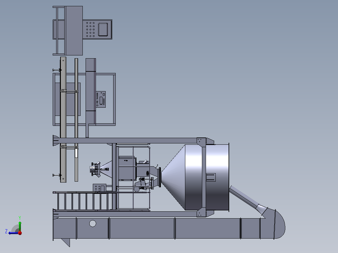 立式灌装机右视图
