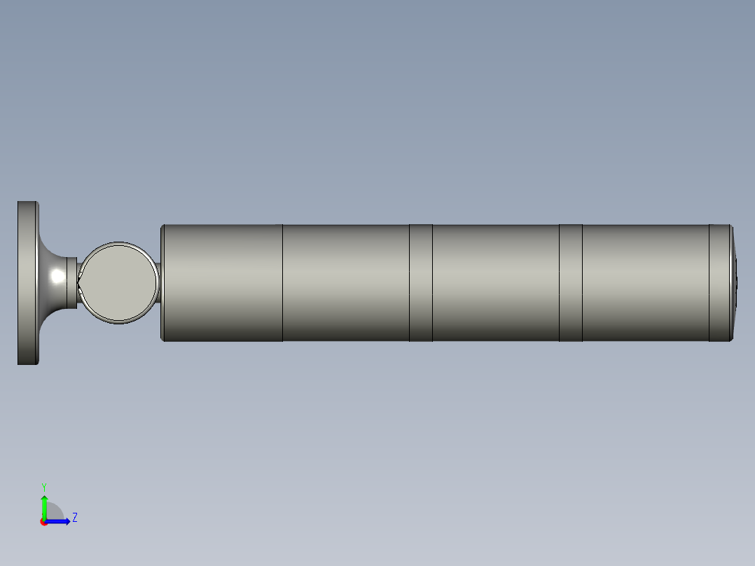 SPT5-T-DC24V配底座三色警示灯左视图