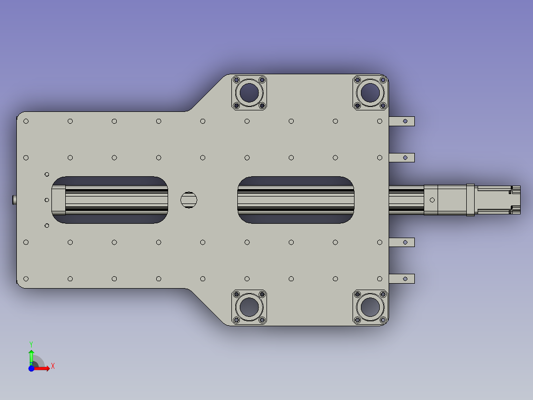 伸缩臂装配前视图