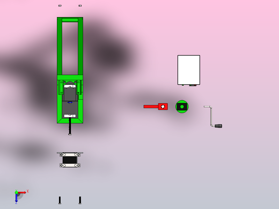 塑料射出成型机俯视图