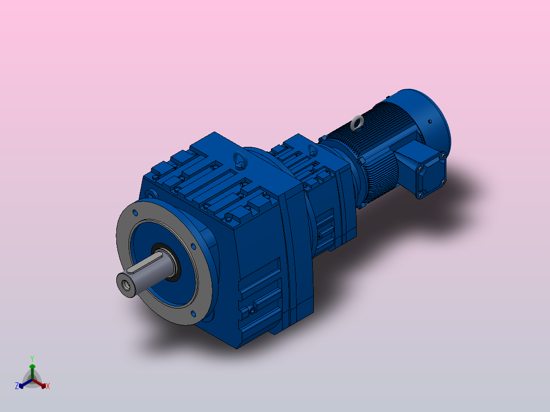 RF107R77法兰轴伸式组合型斜齿轮减速机RF107R77-Y3-4P-100-M1-0°-Φ350主视图