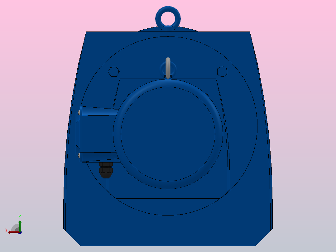RF107R77法兰轴伸式组合型斜齿轮减速机RF107R77-Y3-4P-100-M1-0°-Φ350后视图