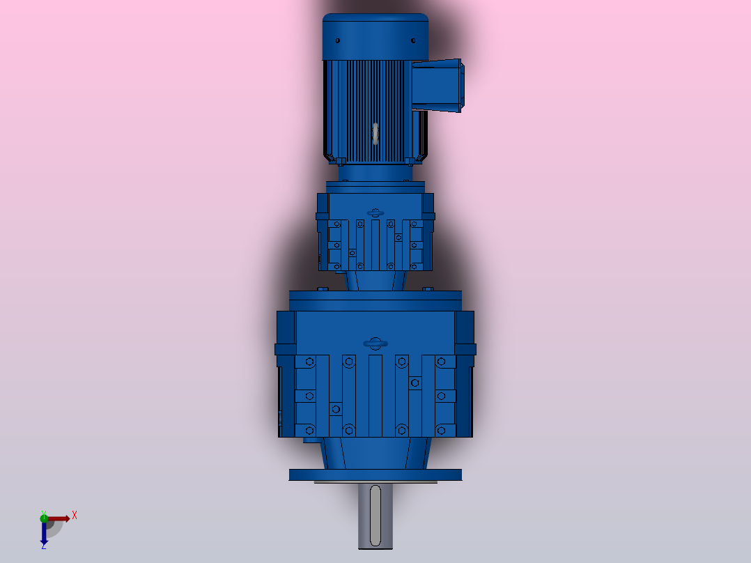 RF107R77法兰轴伸式组合型斜齿轮减速机RF107R77-Y3-4P-100-M1-0°-Φ350俯视图