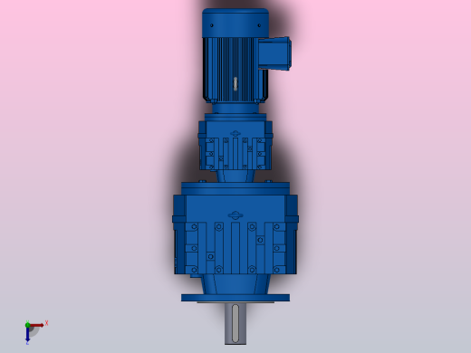RF107R77法兰轴伸式组合型斜齿轮减速机RF107R77-Y3-4P-100-M1-0°-Φ350俯视缩略图