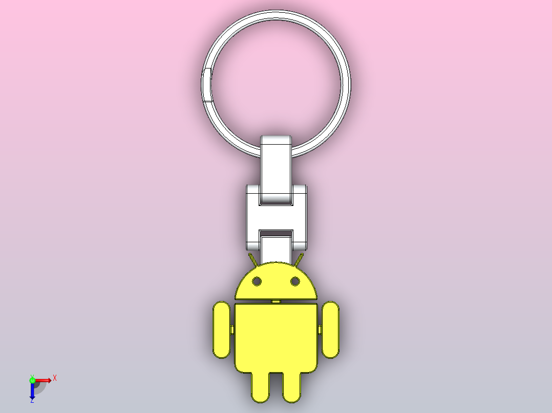 Android钥匙圈和徽标俯视图