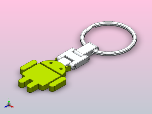 Android钥匙圈和徽标正等轴测缩略图