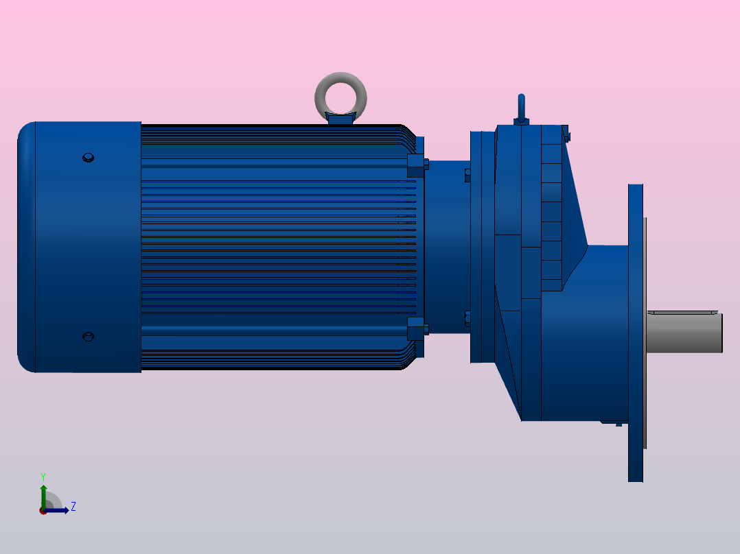 RXF107法兰轴伸式安装斜齿轮减速机RX107-Y18.5-4P-180M-M1-0°-Φ450左视图