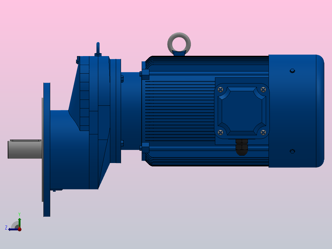 RXF107法兰轴伸式安装斜齿轮减速机RX107-Y18.5-4P-180M-M1-0°-Φ450右视图