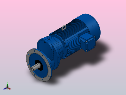 RXF107法兰轴伸式安装斜齿轮减速机RX107-Y18.5-4P-180M-M1-0°-Φ450正等轴测缩略图